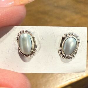 Sterling Silver Pearl Stud Earrings